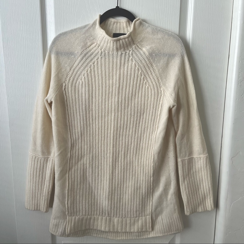 JCrew mock neck cream ivory wool sweater